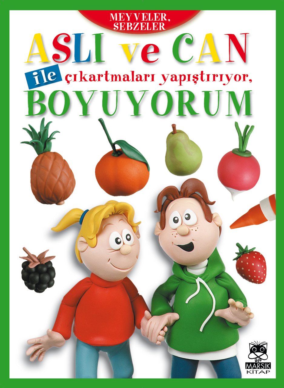 Aslı ve Can ile Çıkartmaları Yapıştırıyor, Boyuyorum (Meyveler ve Sebzeler)
