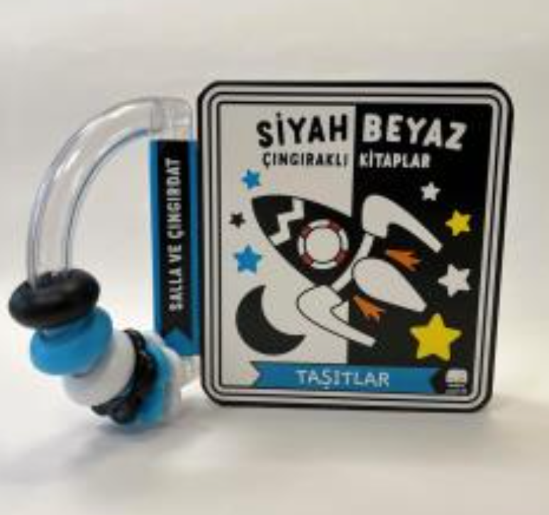 Bebek için Siyah Beyaz Çıngıraklı Kitaplar - Taşıtlar