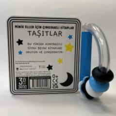 Bebek için Siyah Beyaz Çıngıraklı Kitaplar - Taşıtlar